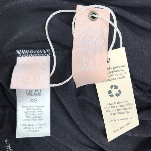 FREE PEOPLE x HAH Reversible Dress XS LaceUp Cottage Regencycore Witchy Goth NWT - Picture 11 of 12